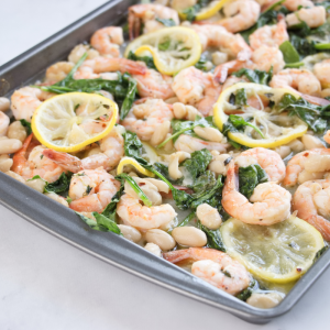 Garlic Shrimp and White Bean Sheet Pan Dinner