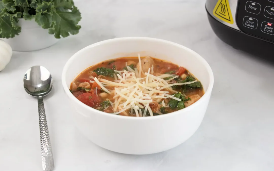 Slow Cooker Kale, Bean and Sausage Soup