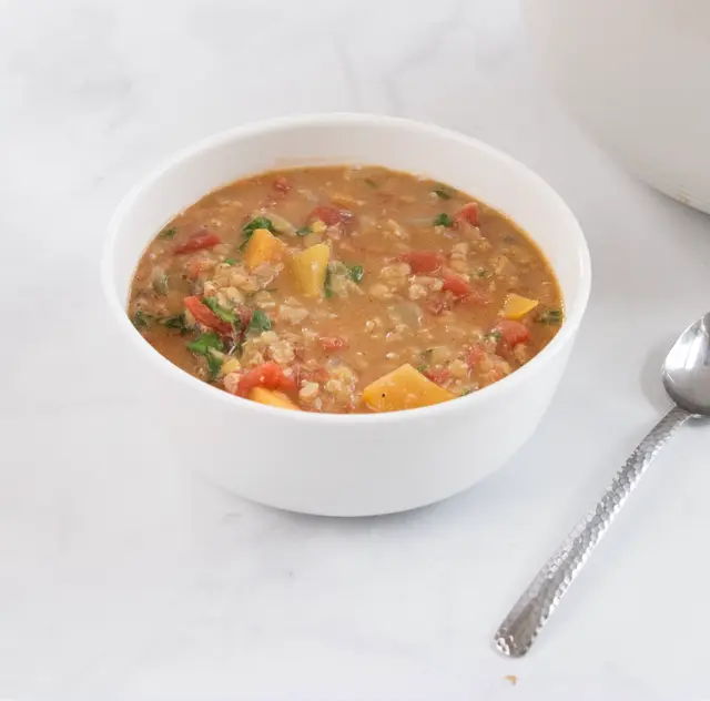 Moroccan Spiced Squash And Lentil Soup