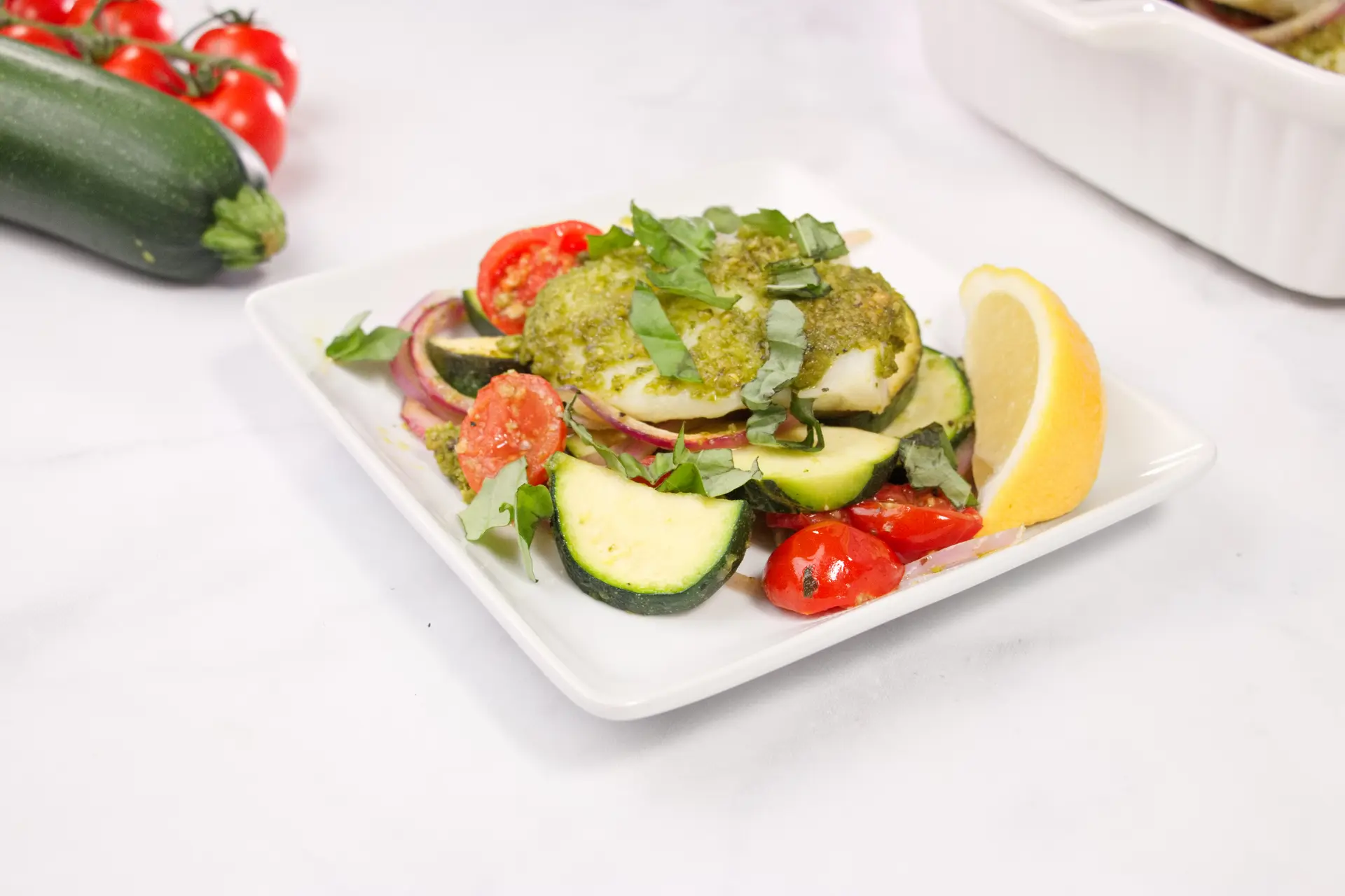 Cod with Pesto Build and Bake