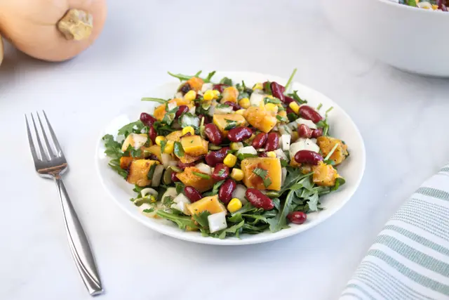 Warm Vegetable and Bean Salad with Chili-Lime Dressing