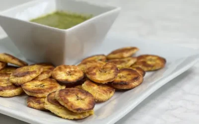 Baked Plantains with Mojo Verde