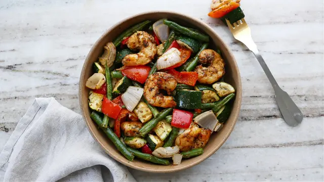 Creole Shrimp & Veggie Sheet Pan Dinner
