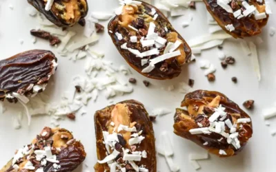 Peanut Butter Stuffed Dates with Coconut and Cacao